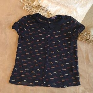 Adorable fox print blouse